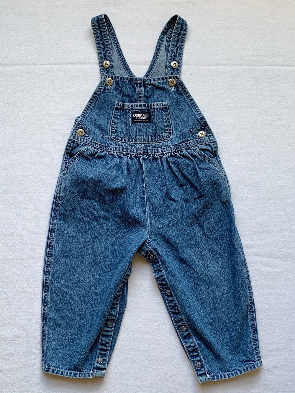 Oshkosh B’gosh Girls 100% Cotton Denim Vestbak Overalls 24 Months